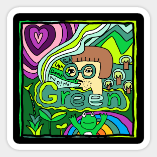 a green imagination Sticker